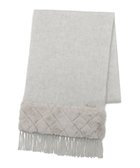 【ムーンバット/MOONBAT】の【WEB限定】フルラ (FURLA)エコファー付きマフラー 無地×キルト風 ウールマフラー ロゴプレート付き ライトグレー|ID: prp329100004675889 ipo3291000000035713399