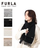 【ムーンバット/MOONBAT】の【WEB限定】フルラ (FURLA)エコファー付きマフラー 無地×キルト風 ウールマフラー ロゴプレート付き ブラック|ID: prp329100004675889 ipo3291000000035713400