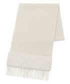 【ムーンバット/MOONBAT】の【WEB限定】フルラ (FURLA)エコファー付きマフラー 無地×キルト風 ウールマフラー ロゴプレート付き オフホワイト|ID: prp329100004675889 ipo3291000000035713401