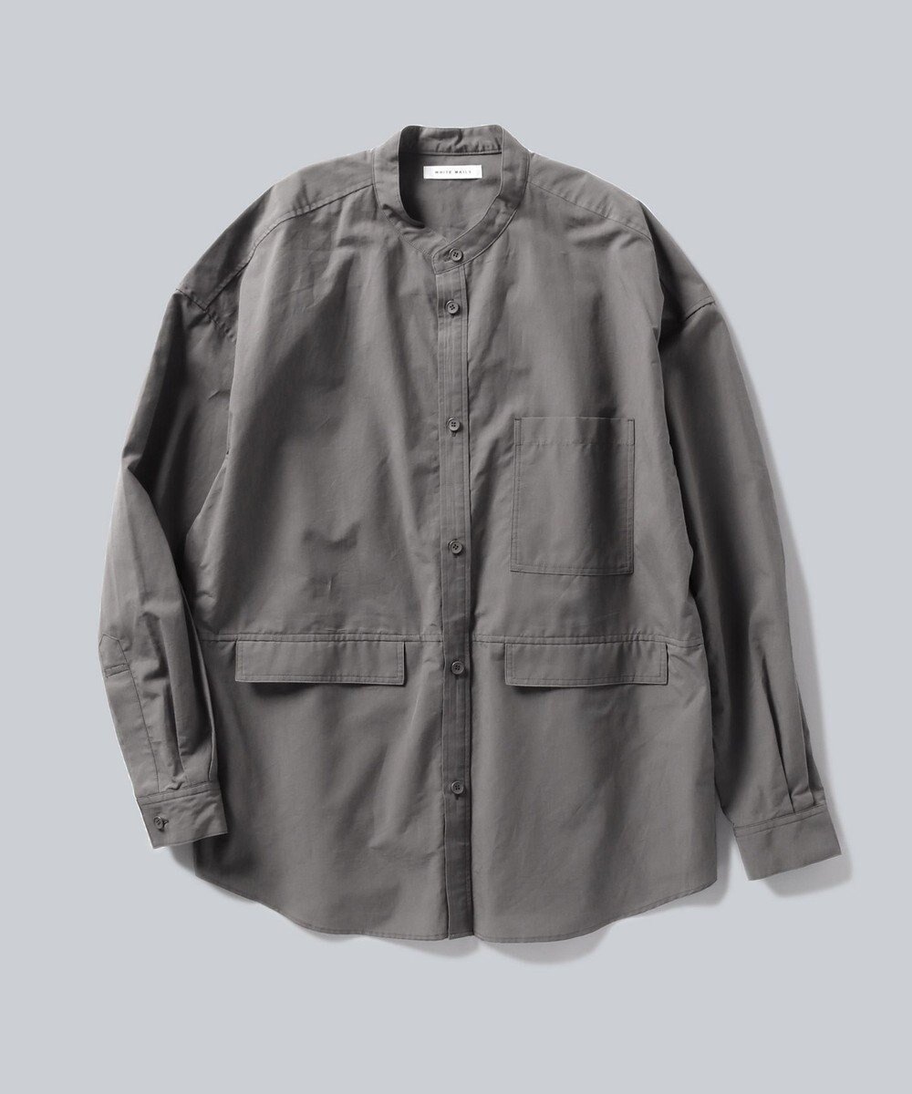 【ホワイトメイルズ/WHITE MAILS】の【UNISEX】COTTON PAPER POPLIN BAND COLLAR SHIRT シャツ インテリア・キッズ・メンズ・レディースファッション・服の通販 founy(ファニー) 　ファッション　Fashion　レディースファッション　Fashion for Women　トップス・カットソー　Cut & Sew Tops　シャツ・ブラウス・オフィスカジュアル　Elegant Blouses & Button-Ups　フラップ　Flap, Flap Pocket　ベーシック　Basic, Essential　ポケット　Pocket, Pocket Detail　ユニセックス　Unisex, Genderless　A/W・秋冬　Autumn/Winter　S/S・春夏　SS, Spring/Summer, Warm Season　夏　Summer　チャコールグレー|ID: prp329100004675924 ipo3291000000033787008