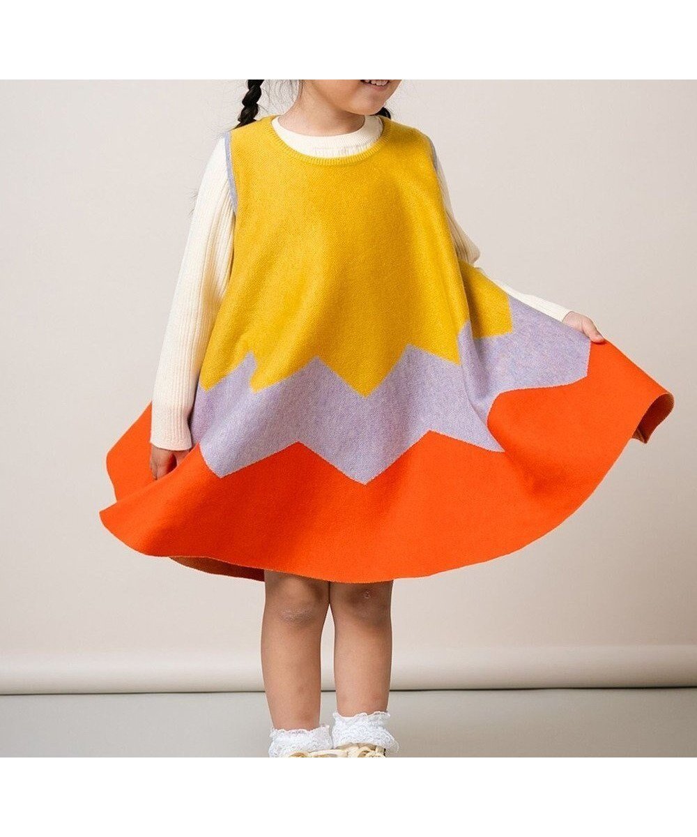 【アミアミ/AmiAmi / KIDS】の【洗濯機可】ノースリーブギザギザワンピース 85cm~130cm インテリア・キッズ・メンズ・レディースファッション・服の通販 founy(ファニー) ファッション Fashion キッズファッション Fashion for Kids ワンピース Dresses オレンジ Orange 洗える Machine Washable カットソー Cut and Sewn Top カラフル Colorful Design タートルネック Turtleneck, High Neck ノースリーブ Sleeveless, No-Sleeve 長袖 Long Sleeve, Full Sleeve A/W・秋冬 Autumn/Winter S/S・春夏 SS, Spring/Summer, Warm Season 夏 Summer イエロー|ID: prp329100004676082 ipo3291000000033870232