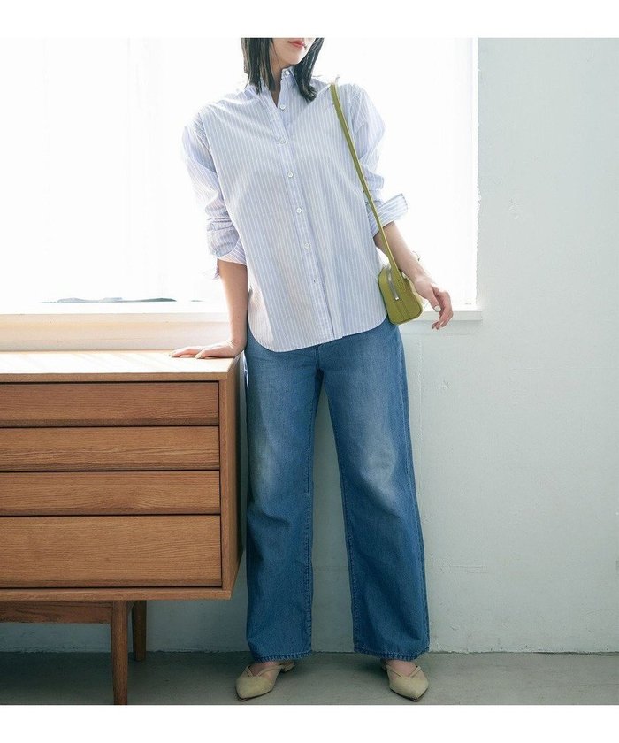 【サキュウ/caqu】の【洗える/リネン混/涼しい】FS linen wide flare ワイドフレアデニム インテリア・キッズ・メンズ・レディースファッション・服の通販 founy(ファニー) https://founy.com/ ファッション Fashion レディースファッション Fashion for Women パンツ Pants & Trousers デニムパンツ・ジーンズ・美脚デニム Denim Jeans & Pants インディゴ Indigo Denim 春 Spring 洗える Machine Washable 軽量 Lightweight, Ultra Light ジーンズ Jeans, Denim Pants スマート Smart, Elegant センター Center, Center Line デニム Denim, Jeans Material ハイライズ High Rise, High Waist ファブリック Fabric, Textile リネン Linen, Linen Fabric A/W・秋冬 Autumn/Winter S/S・春夏 SS, Spring/Summer, Warm Season 夏 Summer エレガント 上品 Elegant |ID: prp329100004676094 ipo3291000000034280554