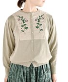 【ムーク/muuc】の〈高品質スーピマ超長綿100%〉ヒルガオ刺繍 コットンカーディガン グレーベージュ|ID: prp329100004676125 ipo3291000000034316521