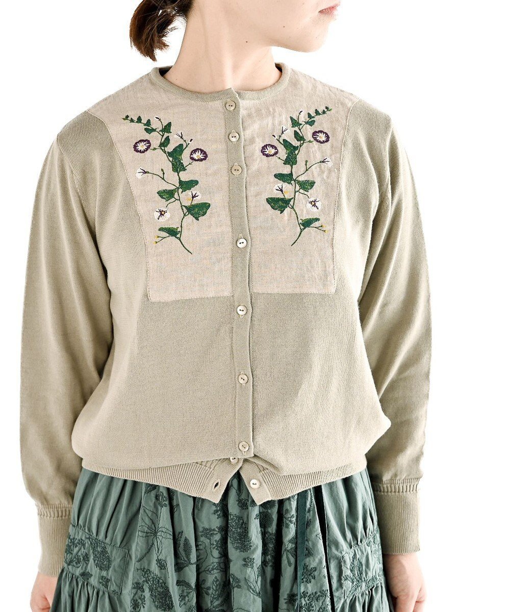 【ムーク/muuc】の〈高品質スーピマ超長綿100%〉ヒルガオ刺繍 コットンカーディガン インテリア・キッズ・メンズ・レディースファッション・服の通販 founy(ファニー) ファッション Fashion レディースファッション Fashion for Women トップス・カットソー Cut & Sew Tops カーディガン・羽織り Layered Style Cardigans カーディガン Cardigan, Knitwear キャンバス Canvas, Canvas Fabric クラシック Classic, Timeless Style スーピマ Supima, Premium Cotton 定番 Standard, Basic Item 手編み Hand-Knitted, Handmade Knit パターン Pattern, Design Print A/W・秋冬 Autumn/Winter S/S・春夏 SS, Spring/Summer, Warm Season 再入荷 Restock / Back in Stock 夏 Summer グレーベージュ|ID: prp329100004676125 ipo3291000000034316521