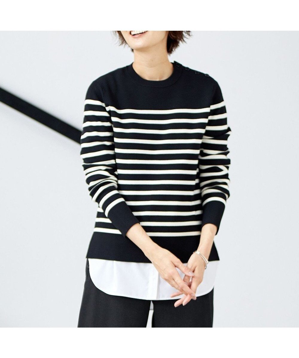 【ジェイ プレス/J.PRESS】の【洗える】ミラノリブバスクボーダー ニット 人気、トレンドファッション・服の通販 founy(ファニー) 　ファッション　Fashion　レディースファッション　Fashion for Women　トップス・カットソー　Cut & Sew Tops　ニット　Knit Tops & Sweaters　ストレッチ　Stretch, Stretchy Fabric　セーター　Sweater, Knitwear　ボーダー　Border, Stripe　ミラノリブ　Milano Rib, Milano Stitch　洗える　Machine Washable　A/W・秋冬　Autumn/Winter　 other-1|ID: prp329100004676161 ipo3291000000033788519