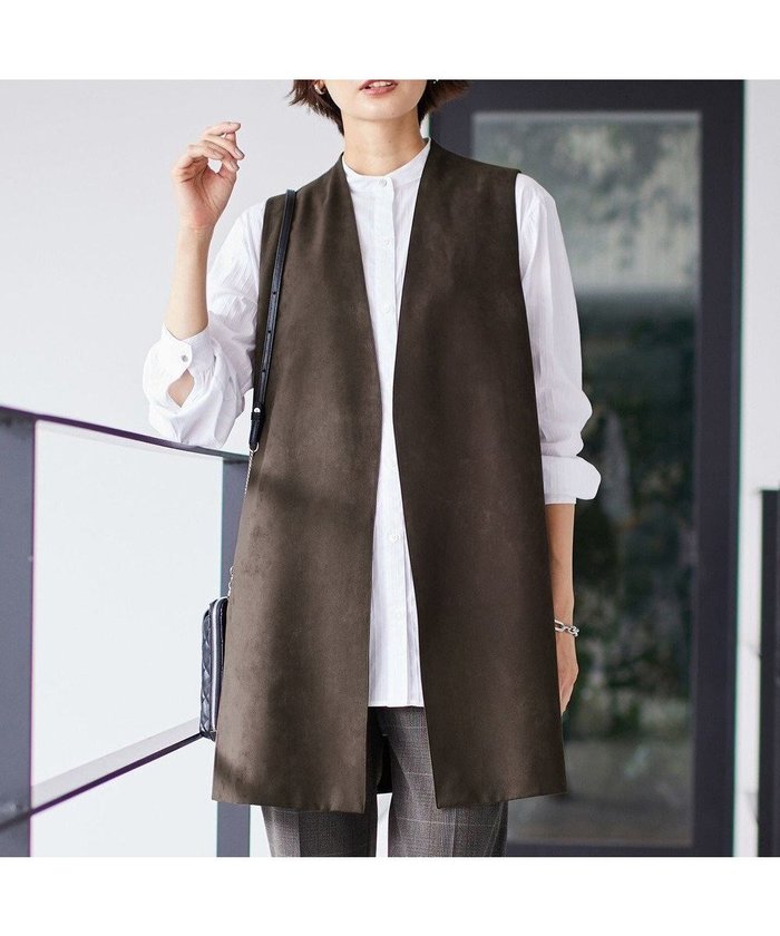 【ジェイ プレス/J.PRESS】のソフィーヌスエード ジレ インテリア・キッズ・メンズ・レディースファッション・服の通販 founy(ファニー) https://founy.com/ ファッション Fashion レディースファッション Fashion for Women アウター Coat / Outerwear Collection レディースジャケット・軽アウター Jackets カットソー Cut and Sewn Top シンプル Simple, Minimal ジャケット Jacket, Outerwear ストレート Straight, Straight Cut トレンド Trend, Trending Now ドレープ Drape, Draping Fabric 日本製 Made In Japan A/W・秋冬 Autumn/Winter |ID: prp329100004676162 ipo3291000000034257213