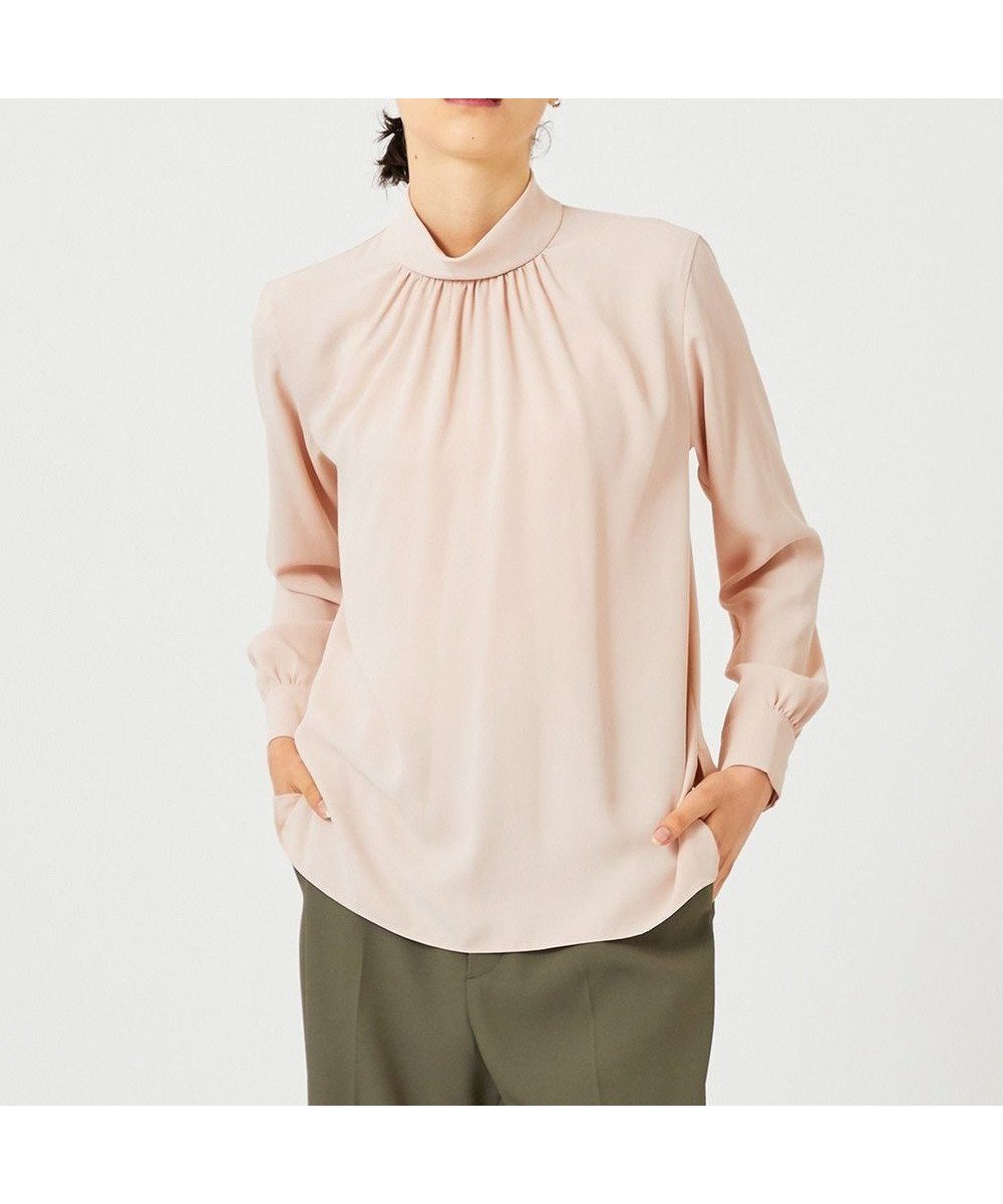 【ベイジ,/BEIGE,】のEVA / ハイネックロングスリーブブラウス インテリア・キッズ・メンズ・レディースファッション・服の通販 founy(ファニー) 　ファッション　Fashion　レディースファッション　Fashion for Women　トップス・カットソー　Cut & Sew Tops　シャツ・ブラウス・オフィスカジュアル　Elegant Blouses & Button-Ups　とろみ　Fluid, Flowy Fabric　インナー　Innerwear　エレガント 上品　Elegant　ギャザー　Gathered, Ruffled　ジョーゼット　Georgette, Semi-Sheer Fabric　ストレッチ　Stretch, Stretchy Fabric　ドレープ　Drape, Draping Fabric　ハイネック　High Neck, Mock Neck　フォルム　Silhouette, Form　夏　Summer　春　Spring　S/S・春夏　SS, Spring/Summer, Warm Season　Nude|ID: prp329100004676180 ipo3291000000033788586
