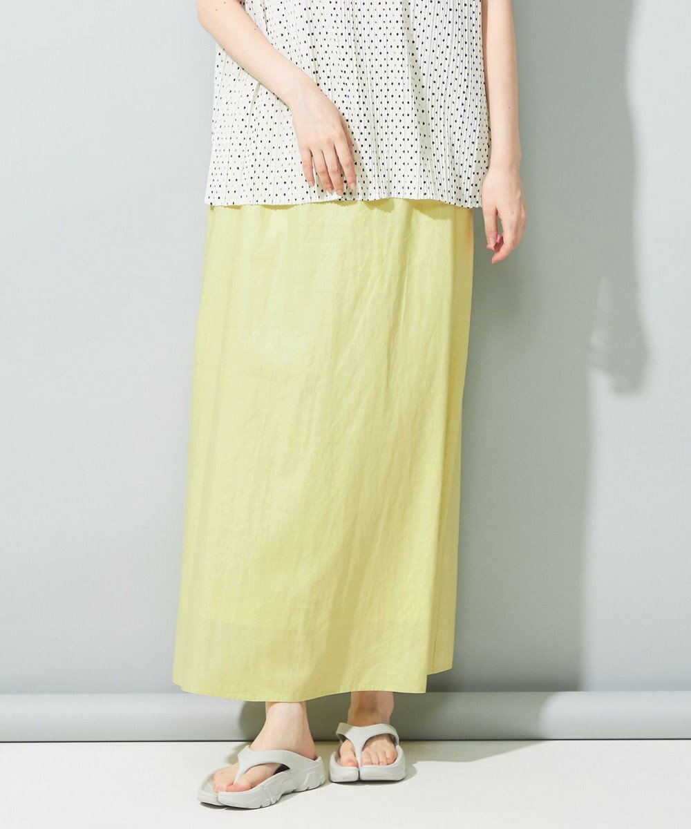 【シェアパーク/SHARE PARK】の【洗える】リネンレーヨンコーティングウォッシュスカート インテリア・キッズ・メンズ・レディースファッション・服の通販 founy(ファニー) ファッション Fashion レディースファッション Fashion for Women スカート Skirts ギャザー Gathered, Ruffled ロング Long, Long-Length 夏 Summer 春 Spring S/S・春夏 SS, Spring/Summer, Warm Season 楽ちん Easy Fit, Comfortable 洗える Machine Washable イエローグリーン|ID: prp329100004676267 ipo3291000000034257299