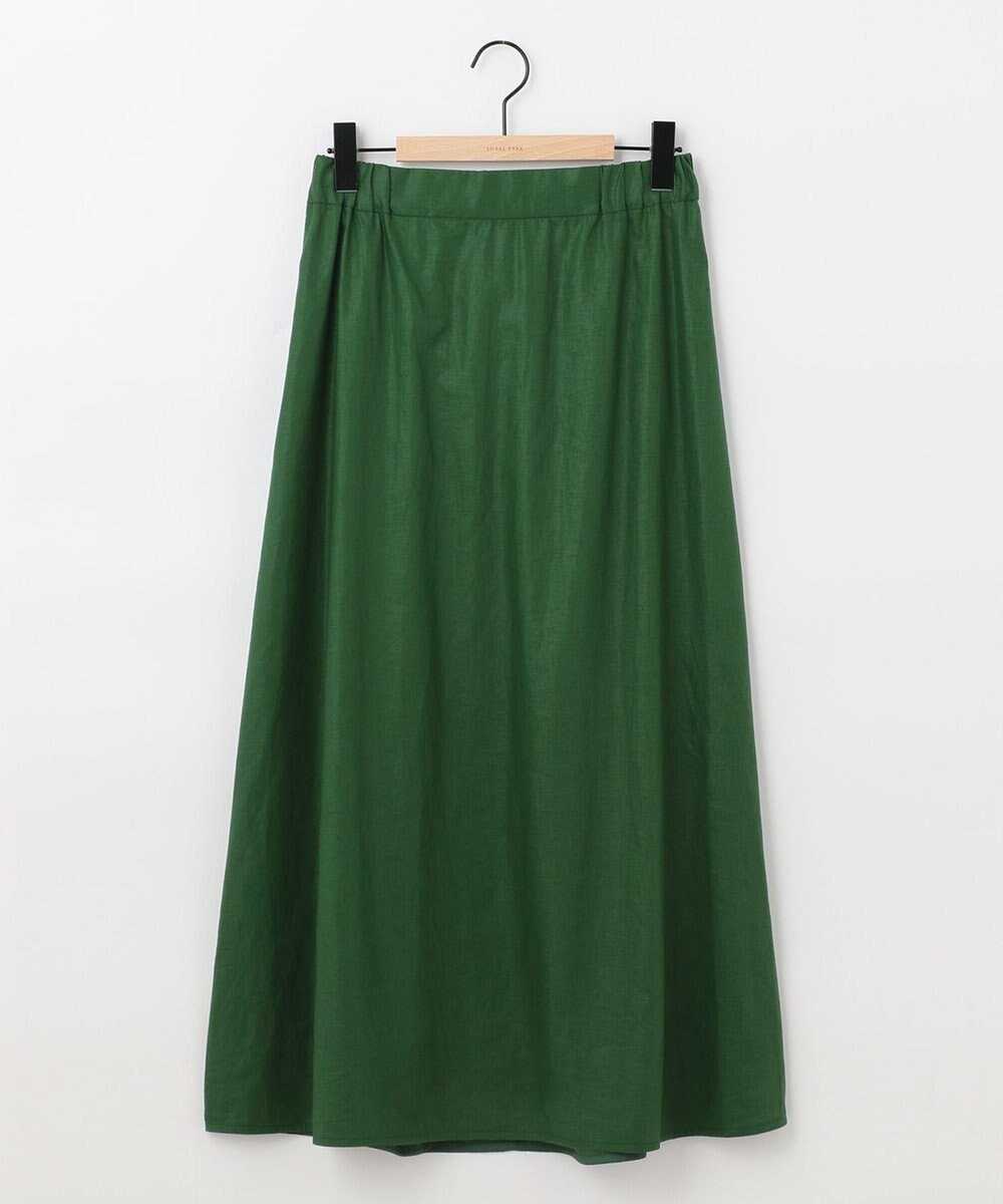 【シェアパーク/SHARE PARK】の【洗える】リネンレーヨンコーティングウォッシュスカート インテリア・キッズ・メンズ・レディースファッション・服の通販 founy(ファニー) ファッション Fashion レディースファッション Fashion for Women スカート Skirts ギャザー Gathered, Ruffled ロング Long, Long-Length 夏 Summer 春 Spring S/S・春夏 SS, Spring/Summer, Warm Season 楽ちん Easy Fit, Comfortable 洗える Machine Washable グリーン|ID: prp329100004676267 ipo3291000000034257302