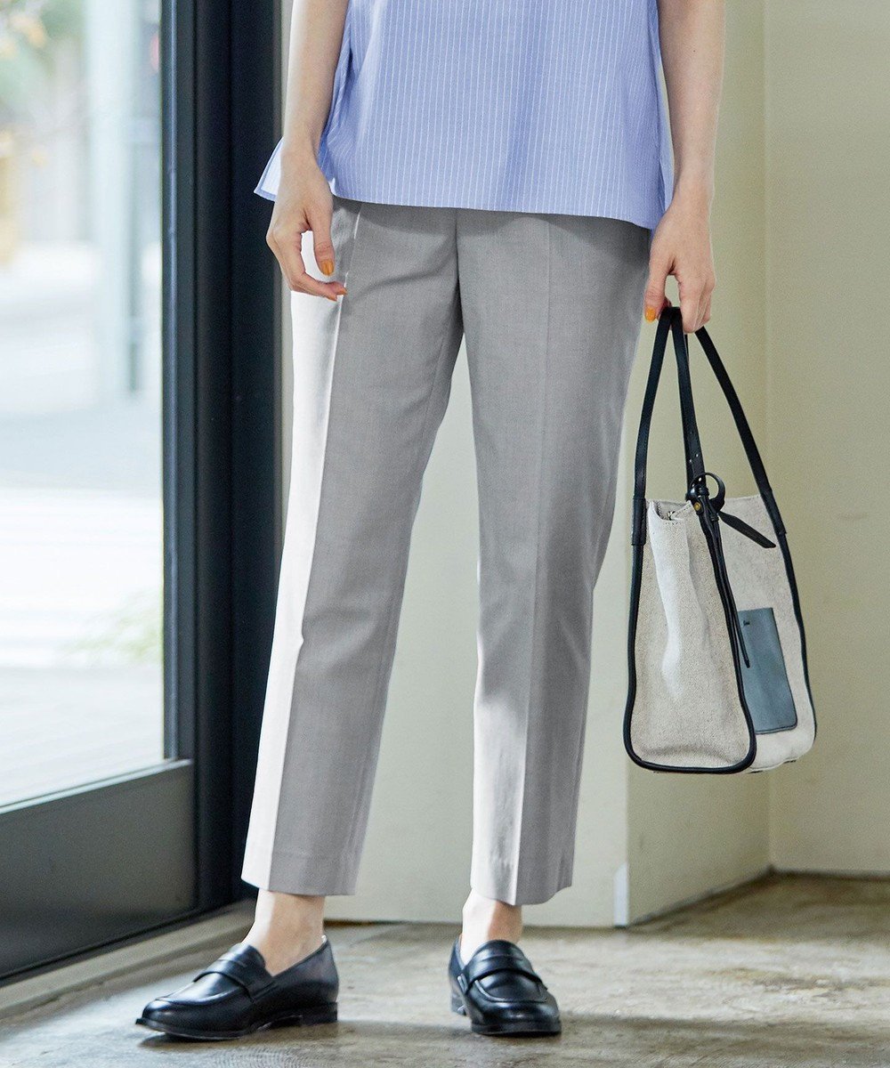 【ジェイ プレス/J.PRESS】の【洗える・撥水・防汚】コットンFITTYシャーク テーパード パンツ インテリア・キッズ・メンズ・レディースファッション・服の通販 founy(ファニー) 　ファッション　Fashion　レディースファッション　Fashion for Women　パンツ　Pants & Trousers　ウォッシャブル　Machine Washable　春　Spring　洗える　Machine Washable　センター　Center, Center Line　テーパード　Tapered, Tapered Pants　定番　Standard, Basic Item　S/S・春夏　SS, Spring/Summer, Warm Season　夏　Summer　ライトグレー系|ID: prp329100004676271 ipo3291000000033788929