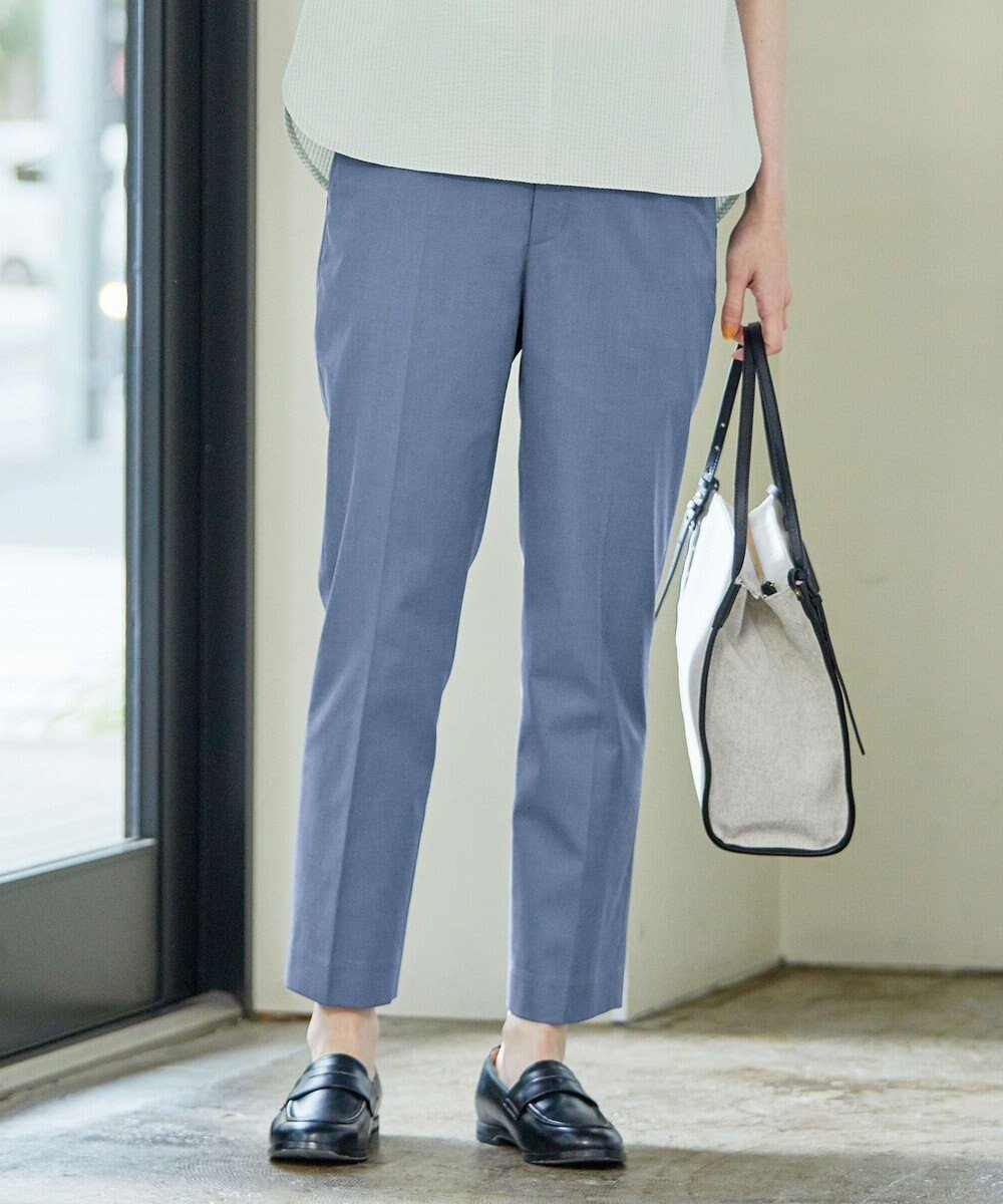 【ジェイ プレス/J.PRESS】の【洗える・撥水・防汚】コットンFITTYシャーク テーパード パンツ インテリア・キッズ・メンズ・レディースファッション・服の通販 founy(ファニー) 　ファッション　Fashion　レディースファッション　Fashion for Women　パンツ　Pants & Trousers　ウォッシャブル　Machine Washable　春　Spring　洗える　Machine Washable　センター　Center, Center Line　テーパード　Tapered, Tapered Pants　定番　Standard, Basic Item　S/S・春夏　SS, Spring/Summer, Warm Season　夏　Summer　ダルブルー系|ID: prp329100004676271 ipo3291000000033788931