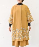 【ムーク/muuc】の〈遠州織物の工場で織られた上質なコットン生地〉モクレン刺繍 ノーカラー ワイドシルエット コート(セットアップ可能) イエロー×ホワイト|ID: prp329100004676362 ipo3291000000034258678