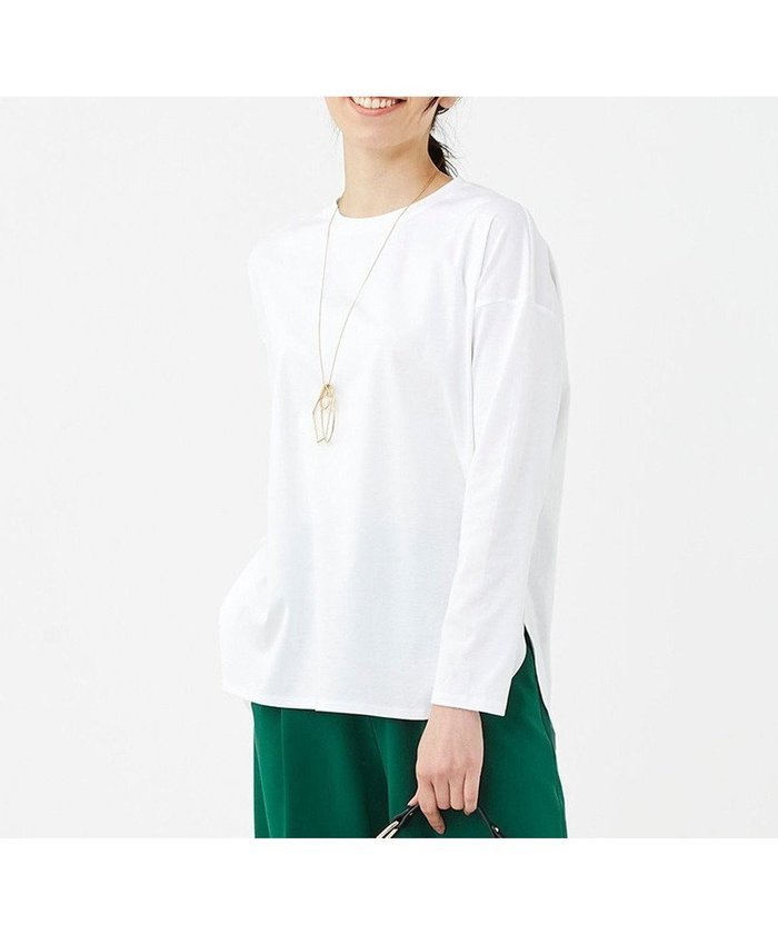 【カシヤマ/KASHIYAMA】の【抗菌消臭】クレンゼ ロングスリーブTeeシャツ インテリア・キッズ・メンズ・レディースファッション・服の通販 founy(ファニー) https://founy.com/ ファッション Fashion レディースファッション Fashion for Women トップス・カットソー Cut & Sew Tops シャツ・ブラウス・オフィスカジュアル Elegant Blouses & Button-Ups ロングTシャツ・Tシャツ Longline T-Shirts & Tees カットソー・ベーシックTシャツ Cut-and-Sewn Tops / Stretch Tees & Basics カッティング Cutting Detail カットソー Cut and Sewn Top スタイリッシュ Stylish, Fashionable スリーブ Sleeve, Long Sleeve / Short Sleeve ボトム Bottoms, Lower Wear ルーズ Loose, Oversized ロング Long, Long-Length 夏 Summer 抗菌 Antibacterial, Bacteria-Resistant 春 Spring S/S・春夏 SS, Spring/Summer, Warm Season |ID: prp329100004676364 ipo3291000000033789292