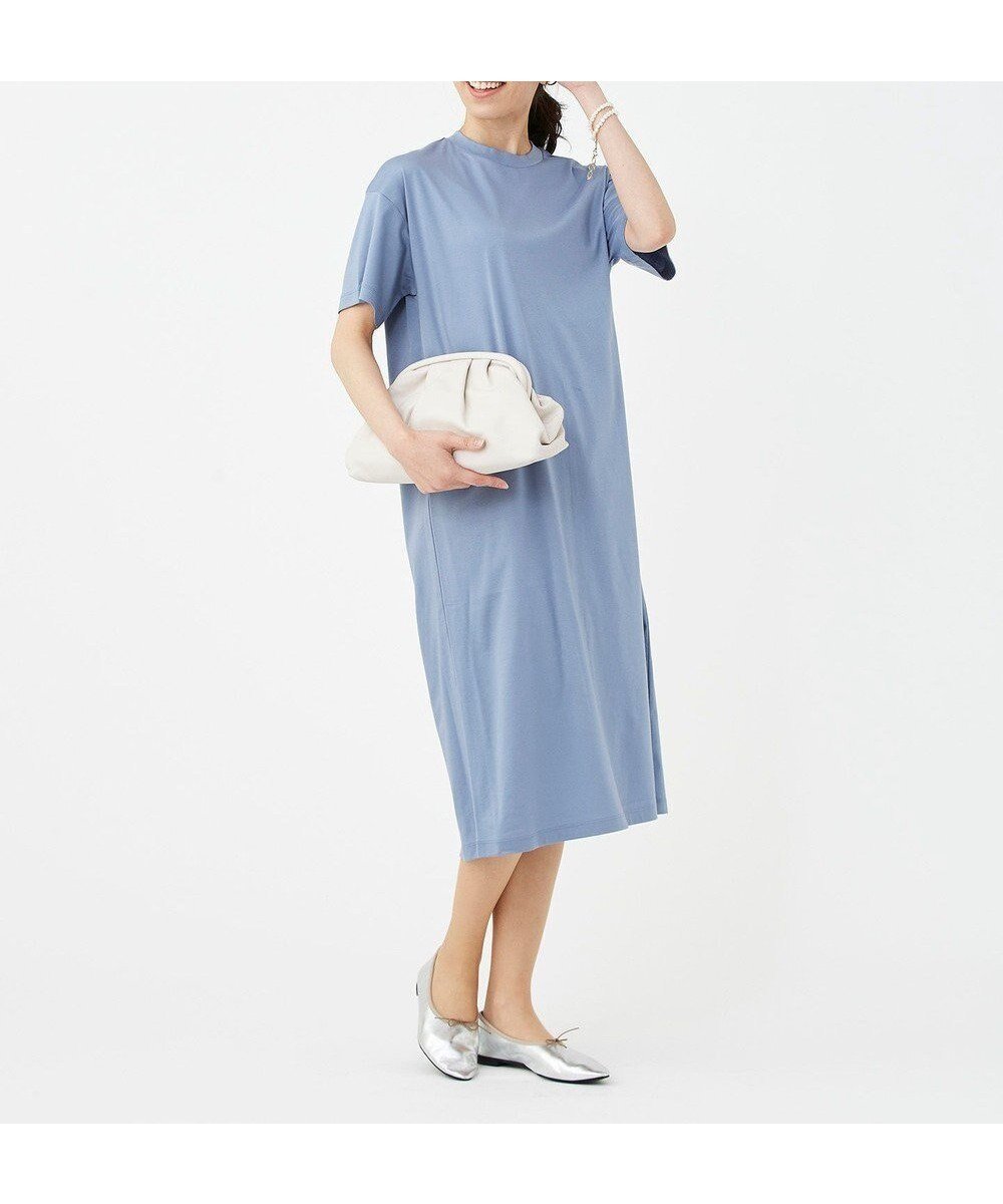 【カシヤマ/KASHIYAMA】の【抗菌消臭】クレンゼ Teeシャツドレス インテリア・キッズ・メンズ・レディースファッション・服の通販 founy(ファニー) 　ファッション　Fashion　レディースファッション　Fashion for Women　ワンピース　Dresses　フォーマル・パーティードレス・結婚式用ドレス　Elegant & Casual Dresses　スリット　Slit, Slit Detail　デニム　Denim, Jeans Material　ドレス　Dress, One-Piece　フォルム　Silhouette, Form　マキシ　Maxi, Full Length　ワイド　Wide, Wide Fit　夏　Summer　抗菌　Antibacterial, Bacteria-Resistant　春　Spring　S/S・春夏　SS, Spring/Summer, Warm Season　ライトブルー|ID: prp329100004676366 ipo3291000000033789304