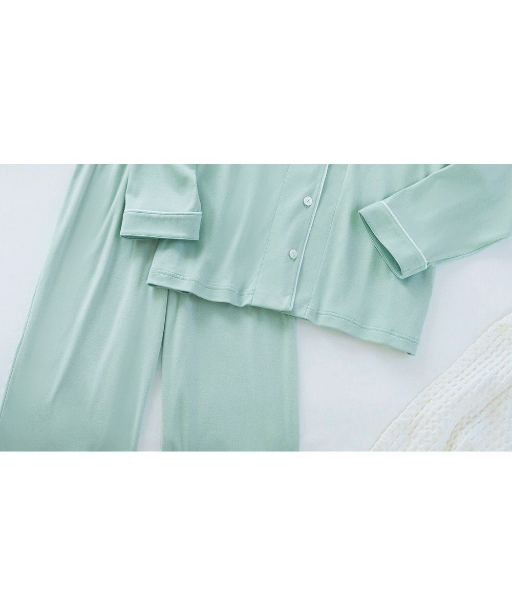 【ワコール 睡眠科学/wacoal suimin】の【パジャマ】 長袖・長ズボン 希少な超長綿「天綿」パジャマ 睡眠科学/ワコール YDX521 インテリア・キッズ・メンズ・レディースファッション・服の通販 founy(ファニー) ファッション Fashion レディースファッション Fashion for Women トップス・カットソー Cut & Sew Tops なめらか Smooth, Silky Texture パジャマ Pajamas, Sleepwear メンズ Men's, Menswear ロング Long, Long-Length エレガント 上品 Elegant 長袖 Long Sleeve, Full Sleeve グリーン|ID: prp329100004676371 ipo3291000000034258770