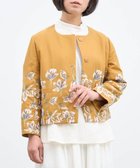 【ムーク/muuc】の〈遠州織物の工場で織られた上質なコットン生地〉モクレン刺繍 ノーカラー ショート丈ジャケット(セットアップ可能) イエローホワイト|ID: prp329100004676410 ipo3291000000034768588