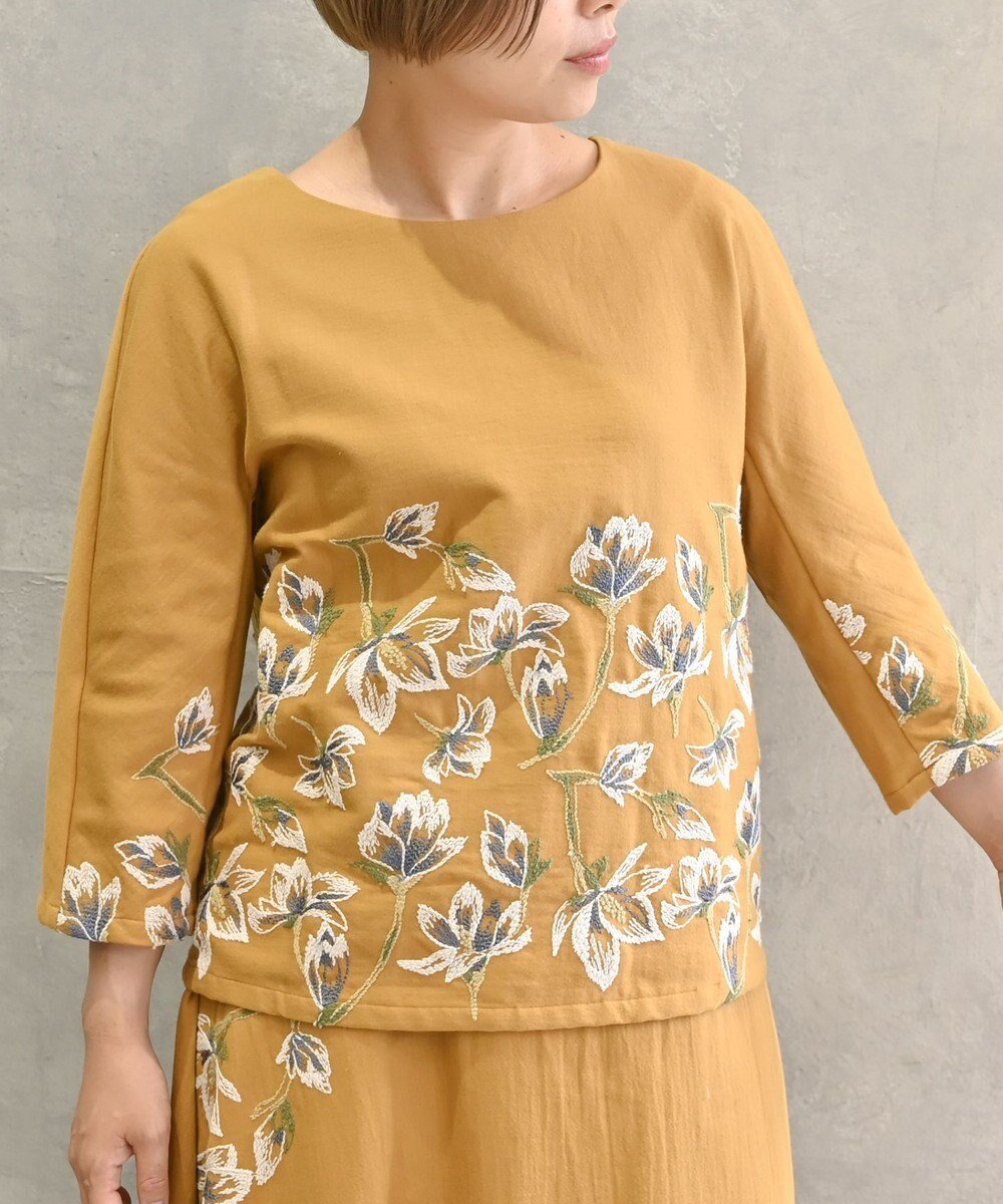 【ムーク/muuc】の〈遠州織物の工場で織られた上質なコットン生地〉モクレン刺繍 ノーカラー プルオーバー(セットアップ可能) インテリア・キッズ・メンズ・レディースファッション・服の通販 founy(ファニー) ファッション Fashion レディースファッション Fashion for Women トップス・カットソー Cut & Sew Tops カジュアルプルオーバー・ニットトップス Pullovers & Knit Tops / Casual Pullovers セットアップ Matching Sets レディーストップス・ブラウス Tops & Blouses / Assorted Women's Tops インナー Innerwear キャンバス Canvas, Canvas Fabric クラシック Classic, Timeless Style セットアップ Set-Up, Coordinated Outfit 定番 Standard, Basic Item 手編み Hand-Knitted, Handmade Knit ハイネック High Neck, Mock Neck パターン Pattern, Design Print A/W・秋冬 Autumn/Winter S/S・春夏 SS, Spring/Summer, Warm Season 再入荷 Restock / Back in Stock 夏 Summer エレガント 上品 Elegant イエロー×ホワイト|ID: prp329100004676419 ipo3291000000034260213