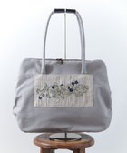 【アンドウール/AND WOOL】のスミレの押し花刺繍バッグ big size グレー|ID: prp329100004676421 ipo3291000000033789536