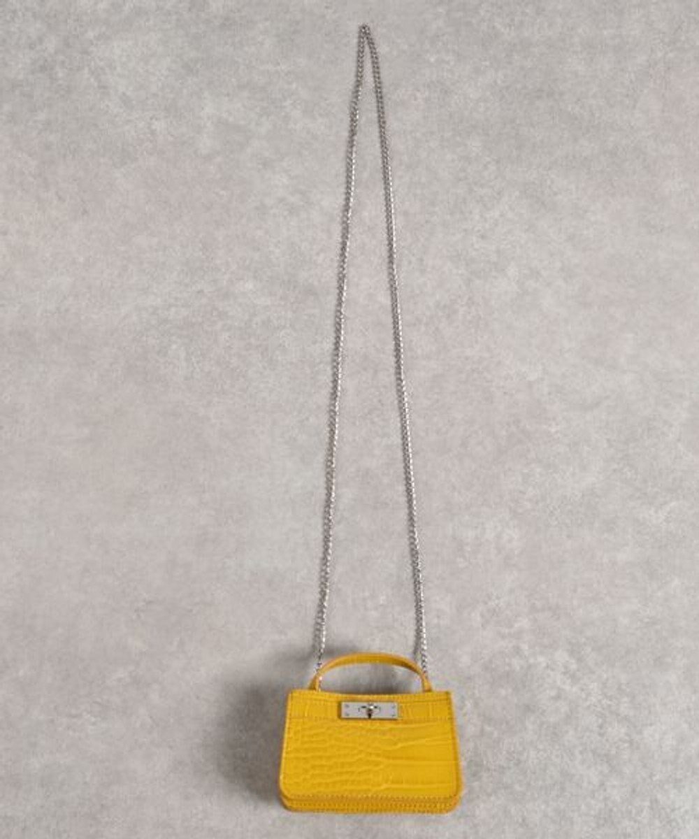 【ラ バガジェリー/LA BAGAGERIE】の【MONICA】マイクロチェーンバッグ インテリア・キッズ・メンズ・レディースファッション・服の通販 founy(ファニー) 　ファッション　Fashion　レディースファッション　Fashion for Women　バッグ　Bags　おすすめ　Recommended / Our Picks　アクセサリー　Fashion Accessories　コンパクト　Compact, Small Size　スクエア　Square, Square Shape　スマート　Smart, Elegant　ポケット　Pocket, Pocket Detail　リップ　Lip, Lip Motif　イエロー|ID: prp329100004676515 ipo3291000000034261458