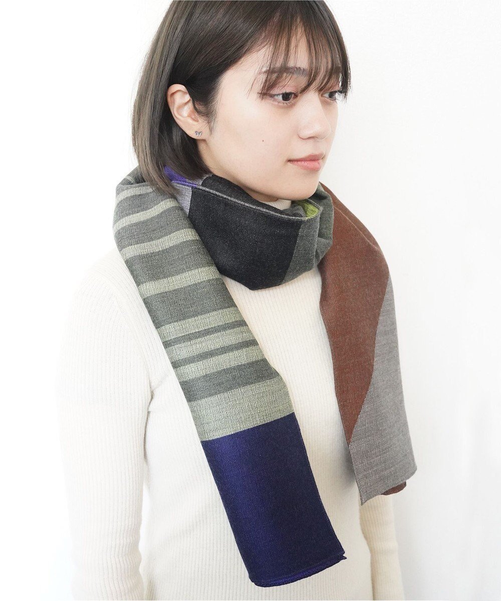 【ポルス/POLS】のウールジャカードストール インテリア・キッズ・メンズ・レディースファッション・服の通販 founy(ファニー) 　ファッション　Fashion　レディースファッション　Fashion for Women　ショール　Shawl, Wrap　ジャカード／ジャガード　Jacquard, Woven Pattern　ストール　Stole, Wrap　ファブリック　Fabric, Textile　A/W・秋冬　Autumn/Winter　グリーン|ID: prp329100004676557 ipo3291000000033789927