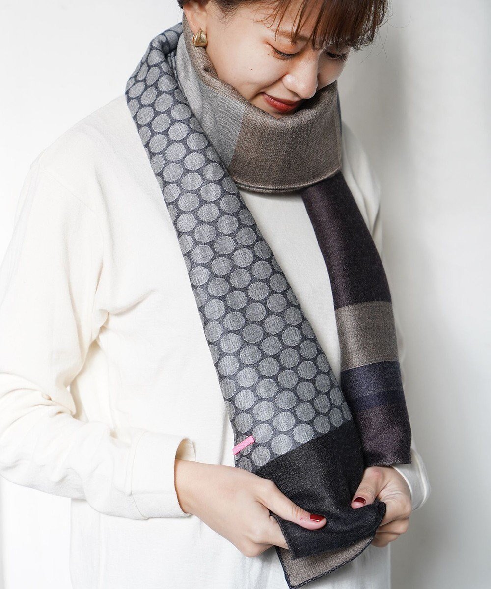 【ポルス/POLS】のウールジャカードストール インテリア・キッズ・メンズ・レディースファッション・服の通販 founy(ファニー) 　ファッション　Fashion　レディースファッション　Fashion for Women　ショール　Shawl, Wrap　ジャカード／ジャガード　Jacquard, Woven Pattern　ストール　Stole, Wrap　ファブリック　Fabric, Textile　A/W・秋冬　Autumn/Winter　グレイ|ID: prp329100004676568 ipo3291000000033789962