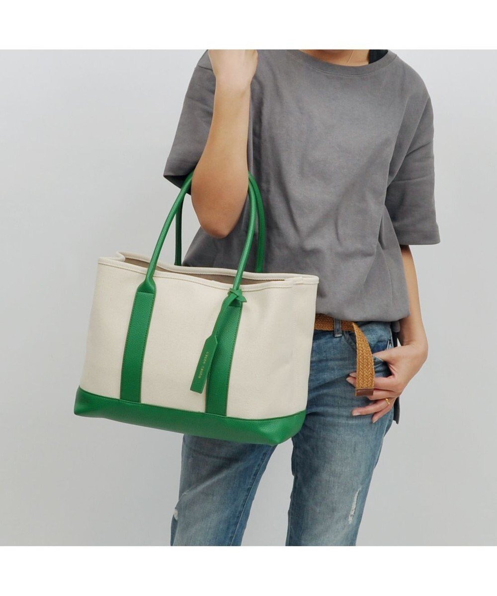 【アンビリオン/UNBILLION】のcachecache パーテーションキャンバストートバッグL インテリア・キッズ・メンズ・レディースファッション・服の通販 founy(ファニー) 　ファッション　Fashion　レディースファッション　Fashion for Women　バッグ　Bags　カラフル　Colorful Design　キャンバス　Canvas, Canvas Fabric　ハンド　Hand, Handmade　パイソン　Python, Snakeskin Pattern　ポーチ　Pouch, Small Case　ミックス　Mix, Mixed Style　モチーフ　Motif, Design Theme　レオパード　Leopard, Animal Print　再入荷　Restock / Back in Stock　グリーン|ID: prp329100004676569 ipo3291000000034259950