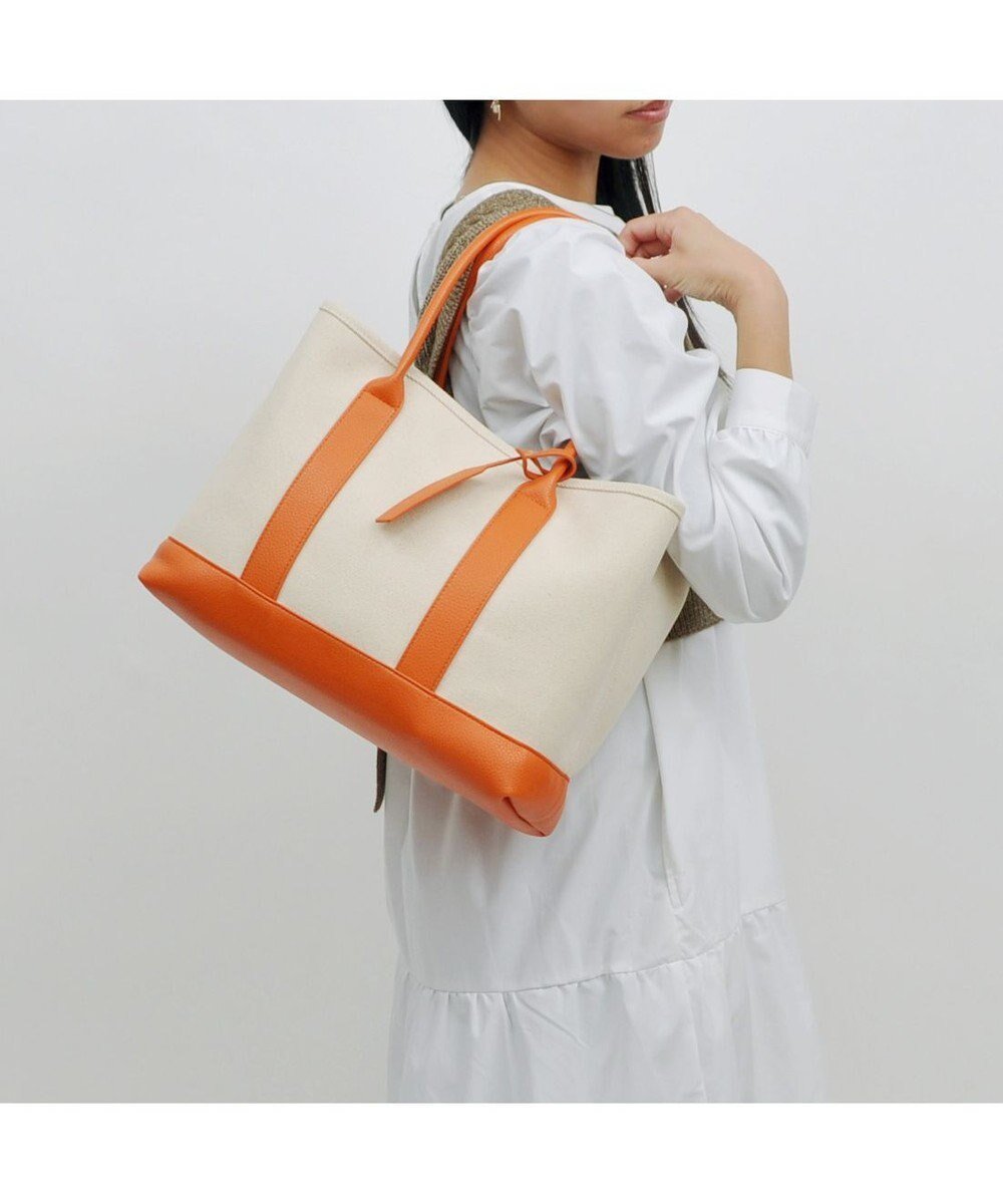 【アンビリオン/UNBILLION】のcachecache パーテーションキャンバストートバッグL インテリア・キッズ・メンズ・レディースファッション・服の通販 founy(ファニー) 　ファッション　Fashion　レディースファッション　Fashion for Women　バッグ　Bags　カラフル　Colorful Design　キャンバス　Canvas, Canvas Fabric　ハンド　Hand, Handmade　パイソン　Python, Snakeskin Pattern　ポーチ　Pouch, Small Case　ミックス　Mix, Mixed Style　モチーフ　Motif, Design Theme　レオパード　Leopard, Animal Print　再入荷　Restock / Back in Stock　オレンジ|ID: prp329100004676569 ipo3291000000034259955