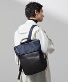 【イザック/Y'SACCS】のリサイクルナイロン×カウレザー ラップリュック ネイビー|ID: prp329100004676590 ipo3291000000034262154