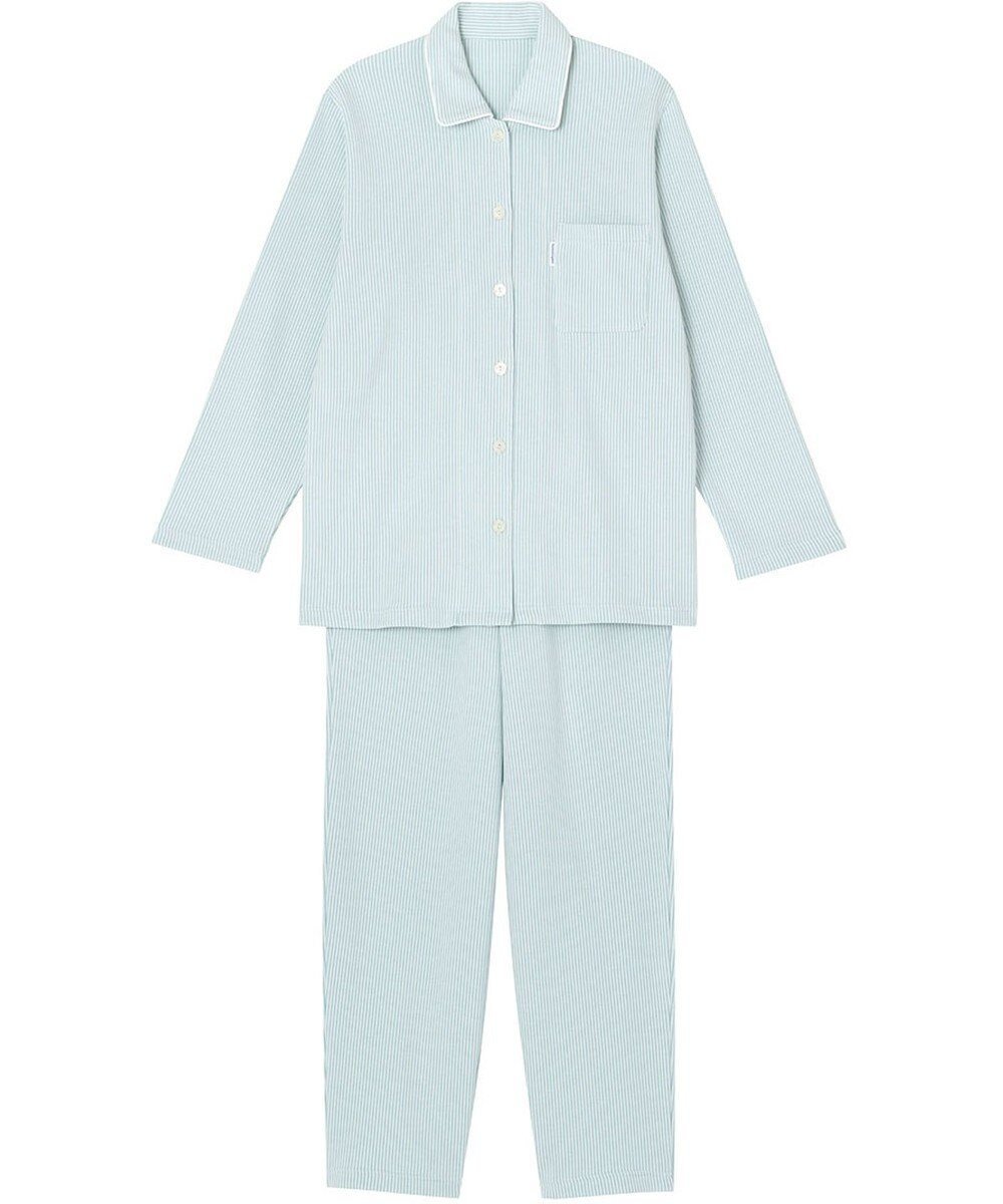 【ワコール 睡眠科学/wacoal suimin】のパジャマ 長袖 長ズボン 綿100%(本体) ここちよく眠れる あったか レディース YDW006 睡眠科学/ワコール インテリア・キッズ・メンズ・レディースファッション・服の通販 founy(ファニー) 　ファッション　Fashion　レディースファッション　Fashion for Women　トップス・カットソー　Cut & Sew Tops　インド　Indian Textile　なめらか　Smooth, Silky Texture　長袖　Long Sleeve, Full Sleeve　パジャマ　Pajamas, Sleepwear　メンズ　Men's, Menswear　ロング　Long, Long-Length　グリーン|ID: prp329100004676592 ipo3291000000034221153