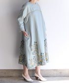 【ムーク/muuc】の〈通年着られる心地よいリネンウール〉〈裏地コットン100%〉フクシアの花刺繍 クラシカルシルエットワンピース ブルー|ID: prp329100004676697 ipo3291000000034263033