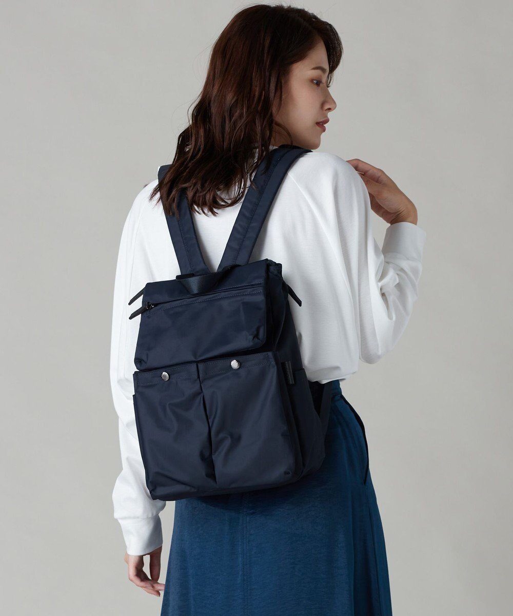 【イザック/Y'SACCS】のダブルホックポケットリュック インテリア・キッズ・メンズ・レディースファッション・服の通販 founy(ファニー) 　ファッション　Fashion　レディースファッション　Fashion for Women　バッグ　Bags　シンプル　Simple, Minimal　スマート　Smart, Elegant　フロント　Front, Front Design　ポケット　Pocket, Pocket Detail　リュック　Backpack, Rucksack　ネイビー|ID: prp329100004676716 ipo3291000000034261638