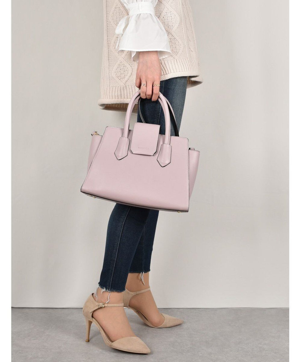 【ラ バガジェリー/LA BAGAGERIE】の【MONICA】ベルテッド2WAYハンドバッグ インテリア・キッズ・メンズ・レディースファッション・服の通販 founy(ファニー) 　ファッション　Fashion　レディースファッション　Fashion for Women　バッグ　Bags　シンプル　Simple, Minimal　スマート　Smart, Elegant　フォルム　Silhouette, Form　ポケット　Pocket, Pocket Detail　ピンク|ID: prp329100004676730 ipo3291000000034261764