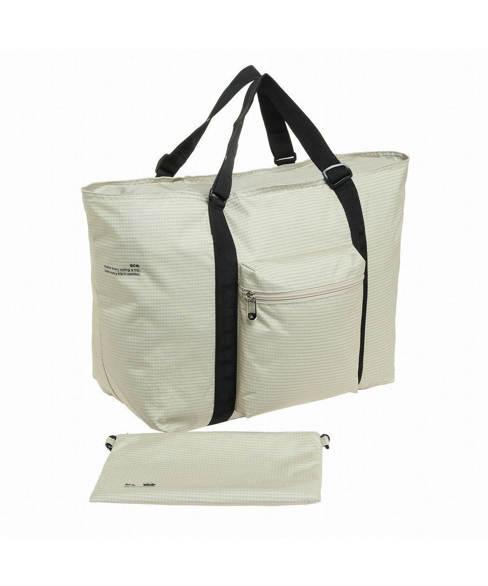 【エースバッグズアンドラゲッジ/ACE BAGS & LUGGAGE】のace. エース フォルケット トートバッグ 折りたたみバッグ 22リットル 67158 インテリア・キッズ・メンズ・レディースファッション・服の通販 founy(ファニー) 　ファッション　Fashion　レディースファッション　Fashion for Women　バッグ　Bags　スーツケース キャリーケース　Suitcase / Carry Case　セットアップ　Set-Up, Coordinated Outfit　ポケット　Pocket, Pocket Detail　旅行　Travel　ベージュ|ID: prp329100004676769 ipo3291000000034264002