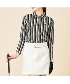 【23区 ゴルフ/NIJYUSANKU GOLF】の【WOMEN】【吸汗速乾/ストレッチ】ストライプジャガードシャツ グリーン系2|ID: prp329100004676782 ipo3291000000033790710