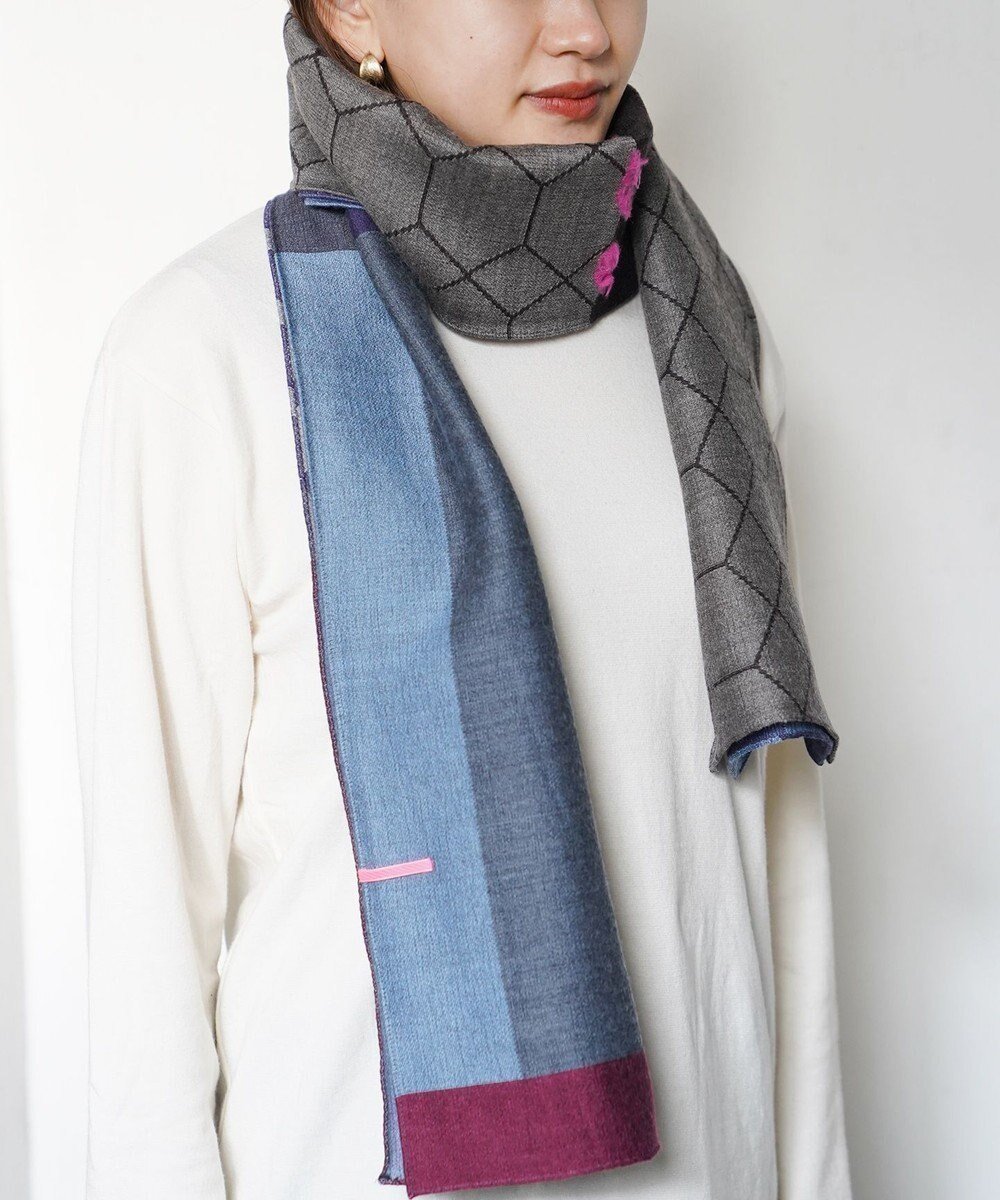 【ポルス/POLS】のウールレイヤーストール インテリア・キッズ・メンズ・レディースファッション・服の通販 founy(ファニー) ファッション Fashion レディースファッション Fashion for Women ショール Shawl, Wrap ストール Stole, Wrap ファブリック Fabric, Textile A/W・秋冬 Autumn/Winter ネイビー|ID: prp329100004676831 ipo3291000000034262782