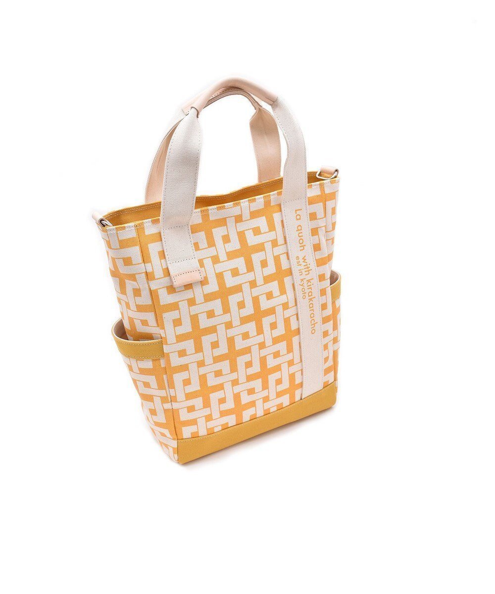 【ミヤビヤ/MIYABIYA】のLa quoh with kirakaracho 帆布 2wayトート(L) インテリア・キッズ・メンズ・レディースファッション・服の通販 founy(ファニー) 　ファッション　Fashion　レディースファッション　Fashion for Women　バッグ　Bags　アシンメトリー　Asymmetrical Style　ショルダー　Shoulder, Shoulder Strap　タオル　Towel, Bath Towel　フラップ　Flap, Flap Pocket　プリント　Print, Printed Pattern　ポケット　Pocket, Pocket Detail　モダン　Modern, Contemporary　モチーフ　Motif, Design Theme　ロング　Long, Long-Length　旅行　Travel　菜の花|ID: prp329100004676848 ipo3291000000034264773