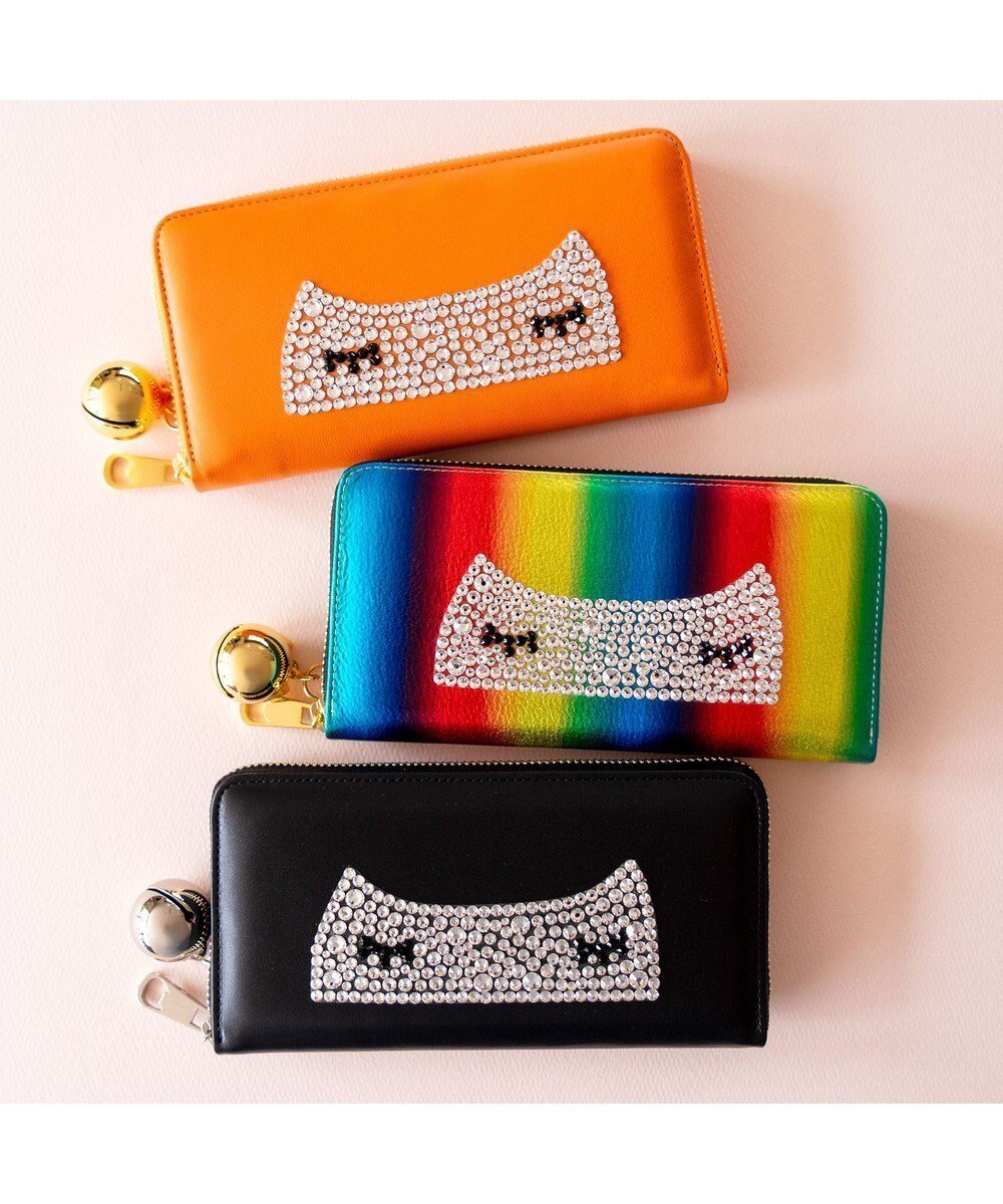 【ツモリチサト キャリー/tsumori chisato CARRY】のキラネコ ラウンドファスナー長財布 インテリア・キッズ・メンズ・レディースファッション・服の通販 founy(ファニー) ファッション Fashion レディースファッション Fashion for Women ミニ財布・二つ折り財布 Wallets & Card Cases ストーン Stone, Gem-Like ネコ Cat, Feline Motif ポケット Pocket, Pocket Detail モチーフ Motif, Design Theme ラウンド Round, Round Neck 財布 Wallet, Purse オレンジ|ID: prp329100004676851 ipo3291000000034264837