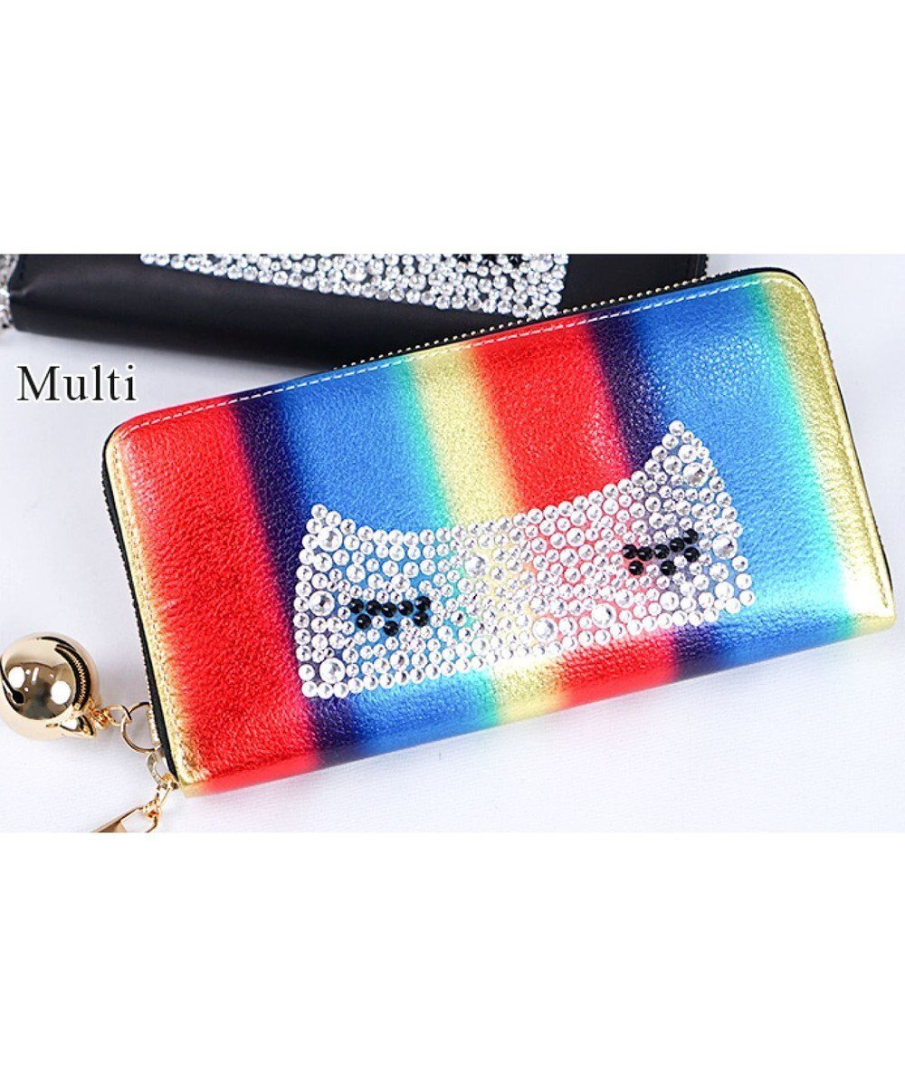 【ツモリチサト キャリー/tsumori chisato CARRY】のキラネコ ラウンドファスナー長財布 インテリア・キッズ・メンズ・レディースファッション・服の通販 founy(ファニー) ファッション Fashion レディースファッション Fashion for Women ミニ財布・二つ折り財布 Wallets & Card Cases ストーン Stone, Gem-Like ネコ Cat, Feline Motif ポケット Pocket, Pocket Detail モチーフ Motif, Design Theme ラウンド Round, Round Neck 財布 Wallet, Purse マルチ|ID: prp329100004676851 ipo3291000000034264839