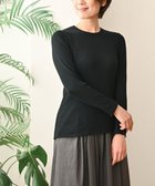 【ムーク/muuc】の〈高品質シルク&スーピマ超長綿〉〈洗えるニット〉〈通年着られる〉袖口模様編み プルオーバー ブラック|ID: prp329100004676857 ipo3291000000034265004