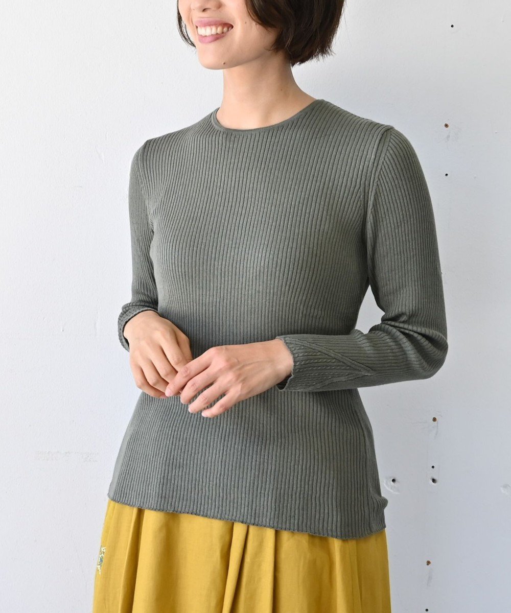 【ムーク/muuc】の〈高品質シルク&スーピマ超長綿〉〈洗えるニット〉〈通年着られる〉袖口模様編み プルオーバー インテリア・キッズ・メンズ・レディースファッション・服の通販 founy(ファニー) ファッション Fashion レディースファッション Fashion for Women トップス・カットソー Cut & Sew Tops ニット Knit Tops & Sweaters カジュアルプルオーバー・ニットトップス Pullovers & Knit Tops / Casual Pullovers インナー Innerwear 春 Spring 洗える Machine Washable キャンバス Canvas, Canvas Fabric コンパクト Compact, Small Size シルク Silk, 100% Silk スーピマ Supima, Premium Cotton セーター Sweater, Knitwear 手編み Hand-Knitted, Handmade Knit パターン Pattern, Design Print A/W・秋冬 Autumn/Winter S/S・春夏 SS, Spring/Summer, Warm Season 再入荷 Restock / Back in Stock 夏 Summer エレガント 上品 Elegant グリーン|ID: prp329100004676857 ipo3291000000034265006