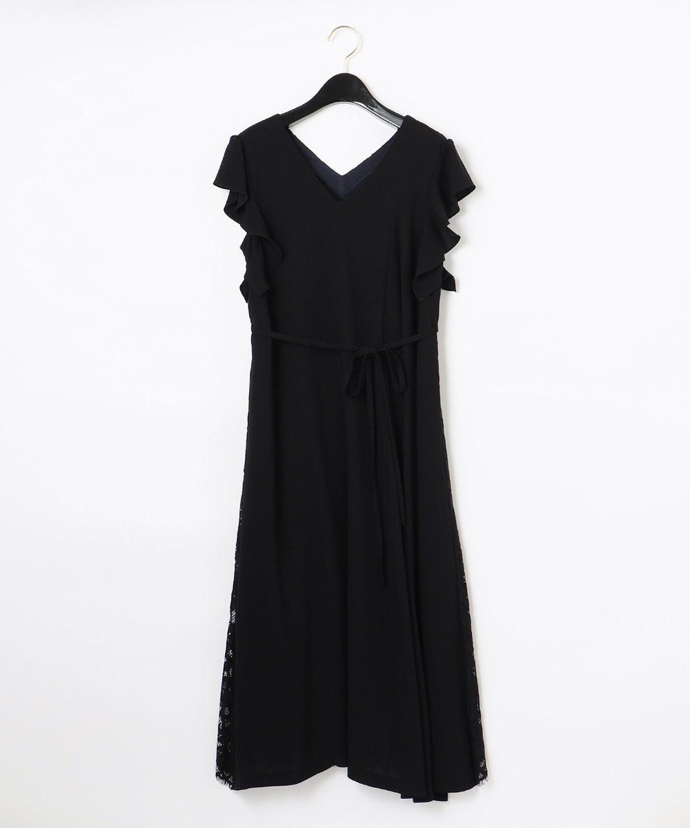 【グレース コンチネンタル/GRACE CONTINENTAL】のバックレースドレス インテリア・キッズ・メンズ・レディースファッション・服の通販 founy(ファニー) 　ファッション　Fashion　レディースファッション　Fashion for Women　ワンピース　Dresses　フォーマル・パーティードレス・結婚式用ドレス　Elegant & Casual Dresses　アクセサリー　Fashion Accessories　アシンメトリー　Asymmetrical Style　シルク　Silk, 100% Silk　シンプル　Simple, Minimal　ドレス　Dress, One-Piece　フリル　Frill, Ruffle　リボン　Ribbon, Bow　レース　Lace, Lace Fabric　夏　Summer　春　Spring　S/S・春夏　SS, Spring/Summer, Warm Season　ブラック|ID: prp329100004676867 ipo3291000000033791025