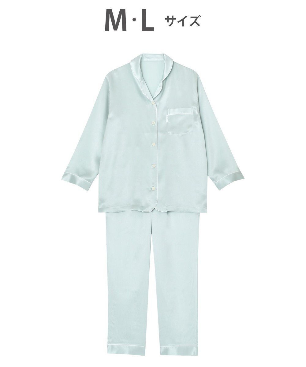 【ワコール 睡眠科学/wacoal suimin】の【パジャマ】 長袖・長ズボン シルクサテン 吸放湿性 睡眠科学/ワコール YDX582 インテリア・キッズ・メンズ・レディースファッション・服の通販 founy(ファニー) ファッション Fashion レディースファッション Fashion for Women トップス・カットソー Cut & Sew Tops サテン Satin, Glossy Fabric シルク Silk, 100% Silk 長袖 Long Sleeve, Full Sleeve パジャマ Pajamas, Sleepwear パターン Pattern, Design Print メンズ Men's, Menswear ロング Long, Long-Length グリーン|ID: prp329100004676895 ipo3291000000034263623