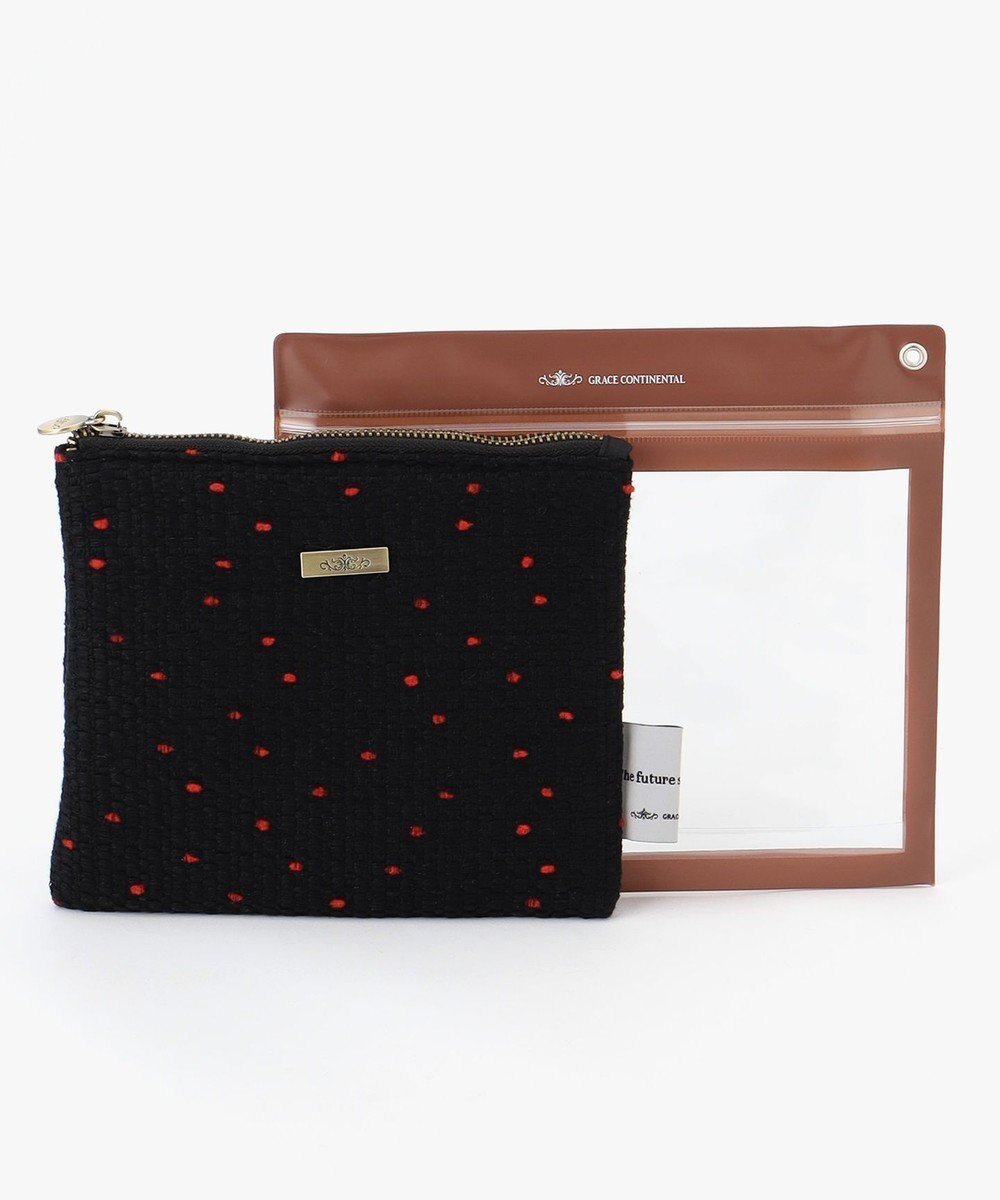 【グレース コンチネンタル/GRACE CONTINENTAL】のFabricフラットポーチ-AW インテリア・キッズ・メンズ・レディースファッション・服の通販 founy(ファニー) ファッション Fashion レディースファッション Fashion for Women ミニ財布・二つ折り財布 Wallets & Card Cases ポーチ&ミニバッグ Pouches & Mini Bags スマート Smart, Elegant フラット Flat, Flat Shoes ポーチ Pouch, Small Case 財布 Wallet, Purse ブラック|ID: prp329100004676906 ipo3291000000034263772