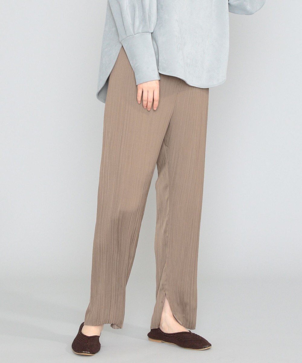 【シェアパーク/SHARE PARK】の【洗える】アンティークサテンプリーツパンツ インテリア・キッズ・メンズ・レディースファッション・服の通販 founy(ファニー)  ファッション Fashion レディースファッション Fashion for Women パンツ Pants & Trousers サテン Satin, Glossy Fabric ストレート Straight, Straight Cut プリーツ Pleats, Pleated ランダム Random, Irregular 夏 Summer 春 Spring S/S・春夏 SS, Spring/Summer, Warm Season 楽ちん Easy Fit, Comfortable 洗える Machine Washable ダークブラウン系|ID: prp329100004676915 ipo3291000000034264555