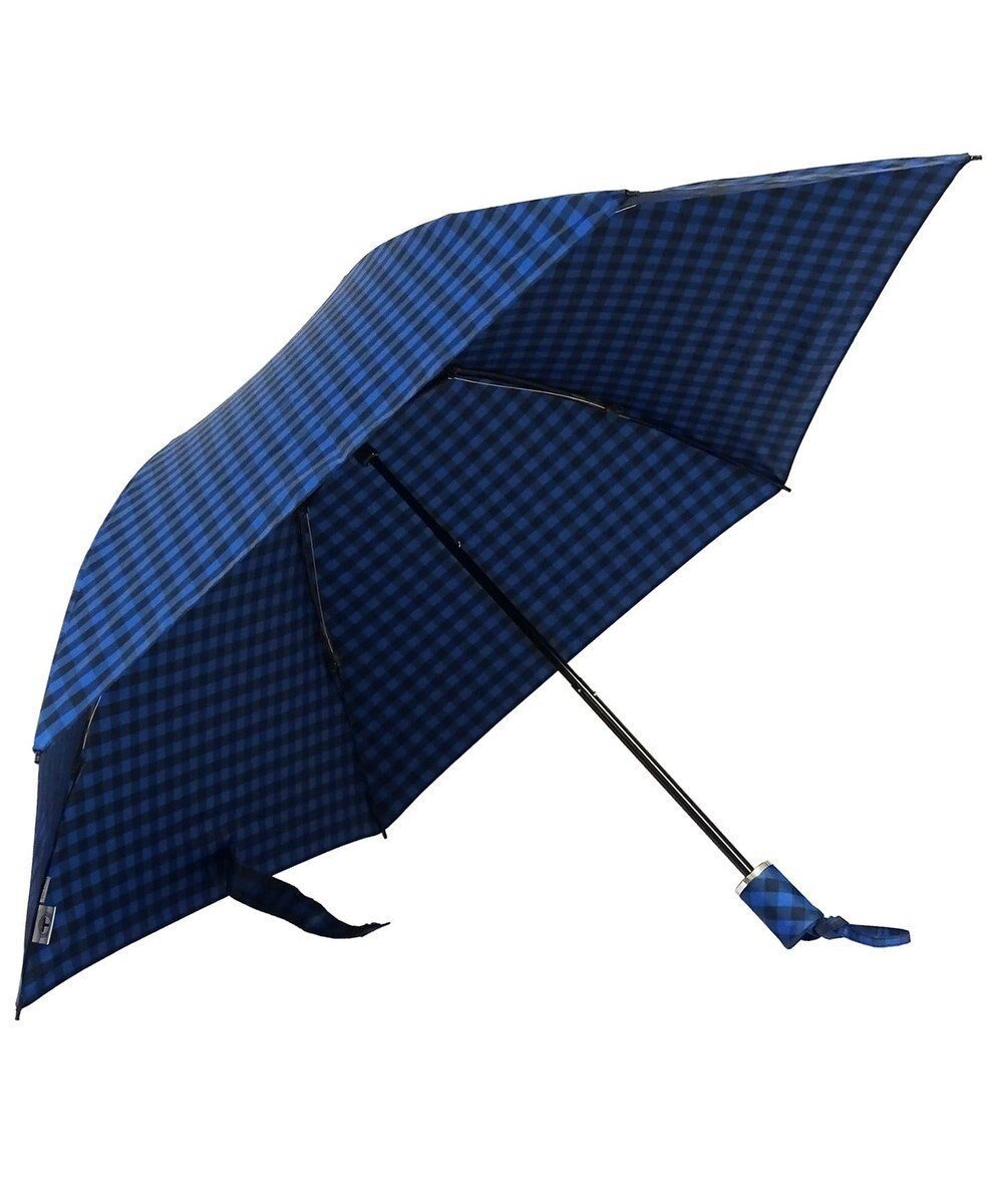 【プラスリング/+RING】のUNISEX プラスリング 簡単開閉式折傘 55cm BLU-GNG T895 人気、トレンドファッション・服の通販 founy(ファニー) 　ファッション　Fashion　レディースファッション　Fashion for Women　レイングッズ・傘・晴雨兼用傘　Umbrellas & Rain Gear　ユニセックス　Unisex, Genderless　ギンガム　Gingham, Gingham Fabric　ラップ　Wrap, Wrap Design　傘　Umbrella, Parasol　 other-1|ID: prp329100004676926 ipo3291000000034265521