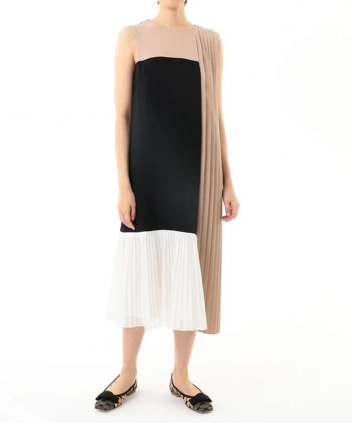 【グレース コンチネンタル/GRACE CONTINENTAL】のカラーブロックプリーツワンピース インテリア・キッズ・メンズ・レディースファッション・服の通販 founy(ファニー) https://founy.com/ ファッション Fashion レディースファッション Fashion for Women ワンピース Dresses フォーマル・パーティードレス・結婚式用ドレス Elegant & Casual Dresses ドレス Dress, One-Piece フェミニン Feminine, Girly ブロック Block, Solid Block Pattern プリーツ Pleats, Pleated モダン Modern, Contemporary 夏 Summer 春 Spring S/S・春夏 SS, Spring/Summer, Warm Season |ID: prp329100004676953 ipo3291000000033791403