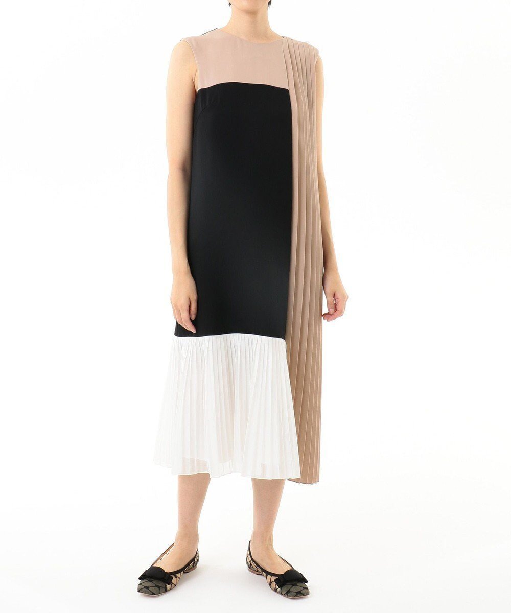 【グレース コンチネンタル/GRACE CONTINENTAL】のカラーブロックプリーツワンピース 人気、トレンドファッション・服の通販 founy(ファニー) 　ファッション　Fashion　レディースファッション　Fashion for Women　ワンピース　Dresses　フォーマル・パーティードレス・結婚式用ドレス　Elegant & Casual Dresses　ドレス　Dress, One-Piece　フェミニン　Feminine, Girly　ブロック　Block, Solid Block Pattern　プリーツ　Pleats, Pleated　モダン　Modern, Contemporary　夏　Summer　春　Spring　S/S・春夏　SS, Spring/Summer, Warm Season　 other-1|ID: prp329100004676953 ipo3291000000033791403