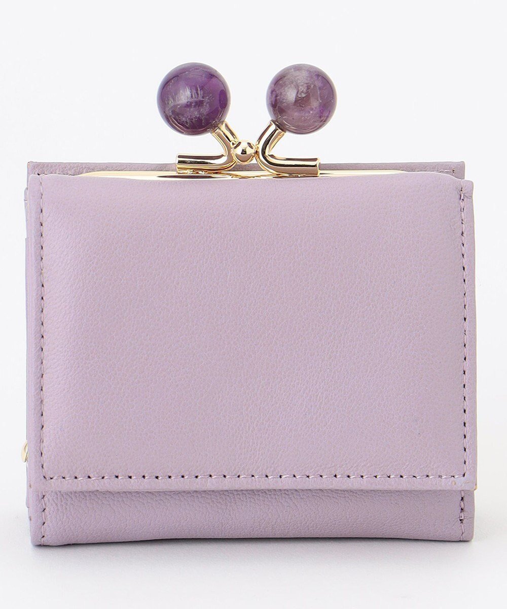 【アンビリオン/UNBILLION】のperche ジェムストーンがま口3つ折り財布 インテリア・キッズ・メンズ・レディースファッション・服の通販 founy(ファニー) ファッション Fashion レディースファッション Fashion for Women ミニ財布・二つ折り財布 Wallets & Card Cases シルバー Silver, Metallic Silver ラベンダー Lavender 財布 Wallet, Purse ラベンダー|ID: prp329100004676955 ipo3291000000034265828