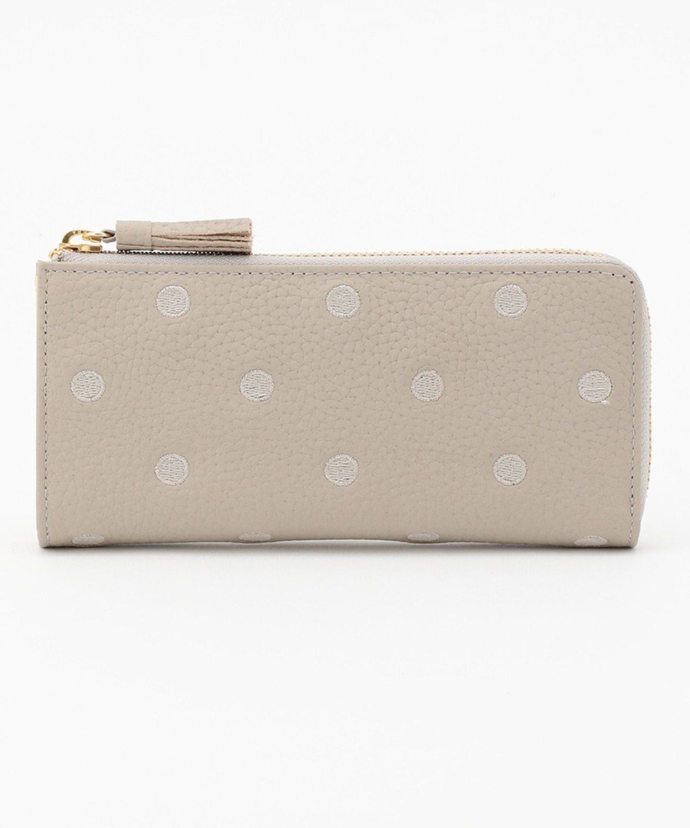 【アンビリオン/UNBILLION】のperche 牛革ドット刺繍L字パームフィット長財布 インテリア・キッズ・メンズ・レディースファッション・服の通販 founy(ファニー) ファッション Fashion レディースファッション Fashion for Women ミニ財布・二つ折り財布 Wallets & Card Cases おすすめ Recommended / Our Picks コンパクト Compact, Small Size ドット Polka Dot, Dot Pattern ベーシック Basic, Essential 財布 Wallet, Purse ライトグレー|ID: prp329100004676956 ipo3291000000034265859