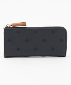 【アンビリオン/UNBILLION】のperche 牛革ドット刺繍L字パームフィット長財布 ネイビーキャメル|ID: prp329100004676956 ipo3291000000034265860